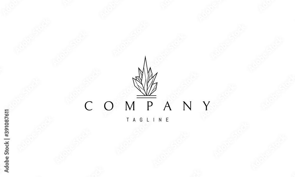 Vector logo on which an abstract image of crystals in the form of a fire. Vector logo on which an abstract image of crystals in the form of a fire.
