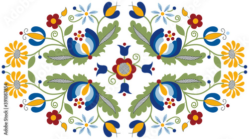 Kashubian Flowers design pattern Polish folk art Poland floral