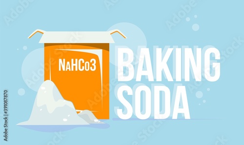 Baking soda illustration Flat style Natural cleaning