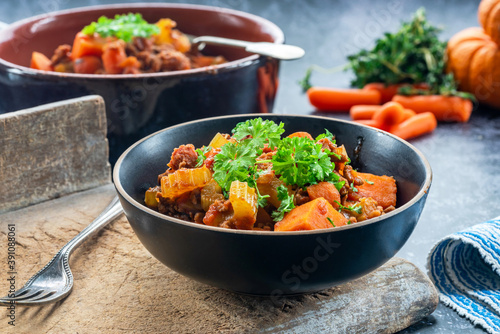 Mince beef and sweet potato stew