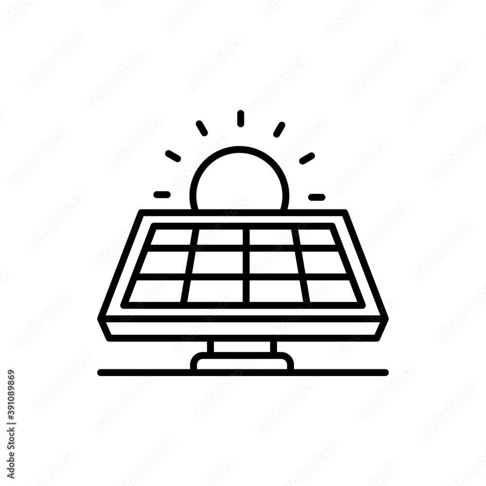 Solar Panel Outline Icon Style illustration. EPS 10 Solar Panel Outline Icon Style illustration. EPS 10