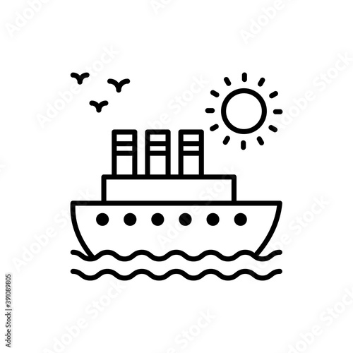 Ship Outline Icon Style illustration. EPS 10 