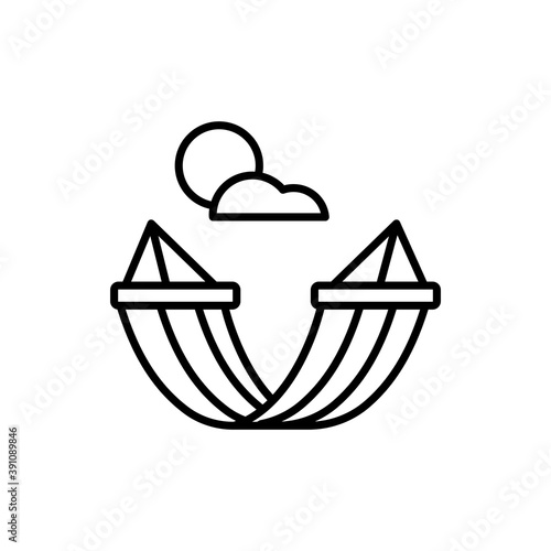Hammock Outline Icon Style illustration. EPS 10 