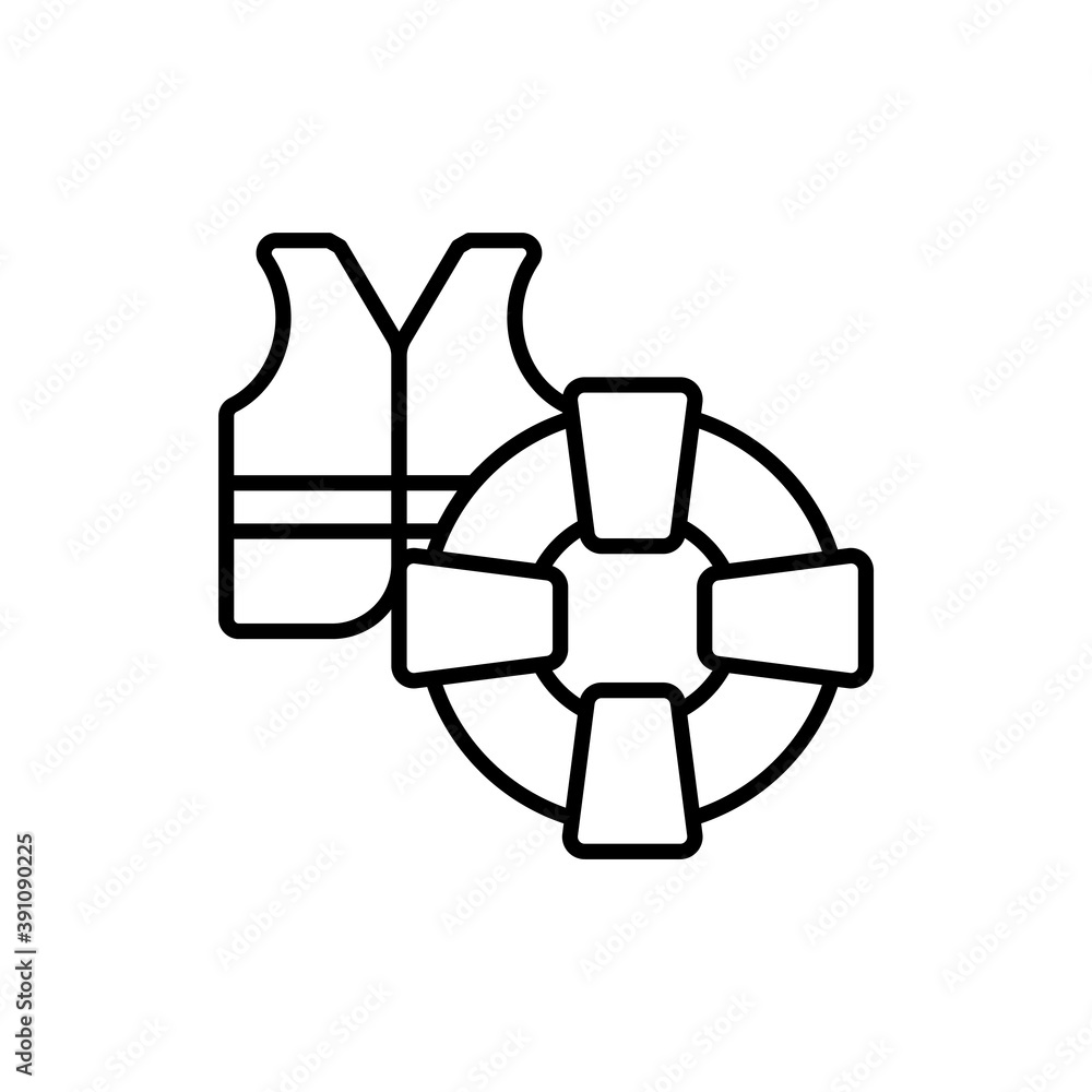 Lifebuoy Outline Icon Style illustration. EPS 10 Lifebuoy Outline Icon Style illustration. EPS 10