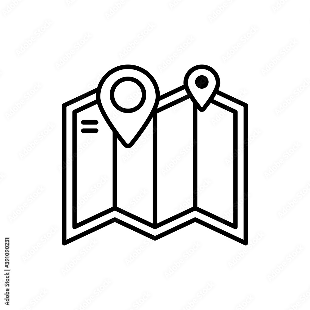 Trail Map Outline Icon Style illustration. EPS 10 Trail Map Outline Icon Style illustration. EPS 10