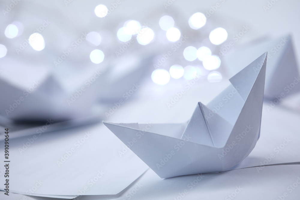 paper boats with small lights paper boats with small lights