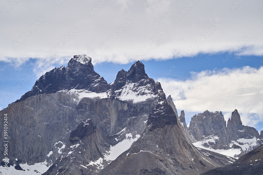 adventure, america, andes, awesome, beautiful, blue, chile, chilean, cuernos, cuernos del paine, destination, famous, glacier, hiker, hiking, ice, lago pehoe, landmark, landscape, mountain, mountains,