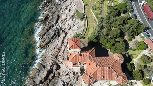 Amazing aerial view of Livorno coastline, Tuscany photo