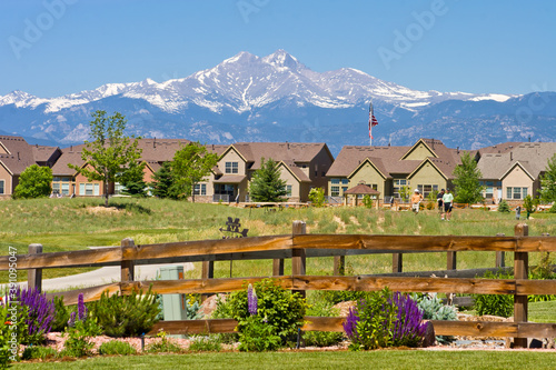 Longmont Golf Course Housing - Front range golf course near Longmont, overlooking fourteener Long's Peak in Boulder County, Colorado