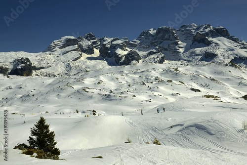 Panorama of Brenta Dolomites, UNESCO World Heritage Site, Trento Autonomous Province, Trentino Region, Upper Adige, Italy photo