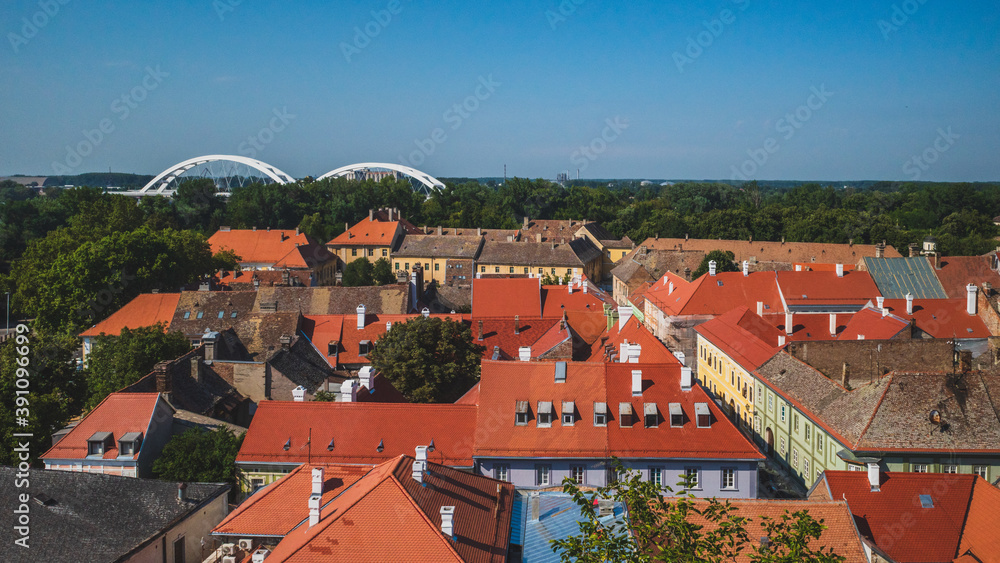 View of the town of Petrovaradin from Petrovaradin Fortress, Novi Sad, Serbia