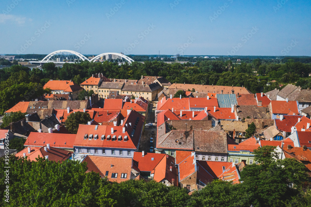 View of the town of Petrovaradin from Petrovaradin Fortress, Novi Sad, Serbia