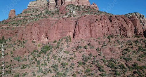 Sedona Arizona Red Rocks From Above Aerial Drone, Autumn