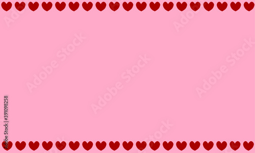 ハートの縁取り　赤