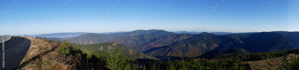 Jeseniky mountains in a sunny autumn day