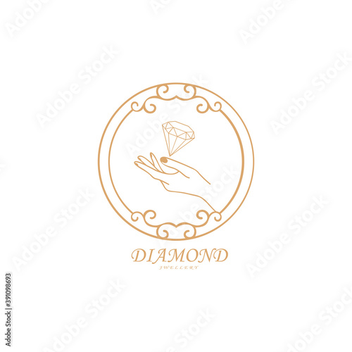 Diamond Jewellery Logo Design Vector Template. Label or Badge Vector design element, business sign template.