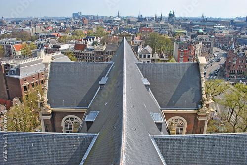 View of Amsterdam from the observation deck of the Westerkerk church