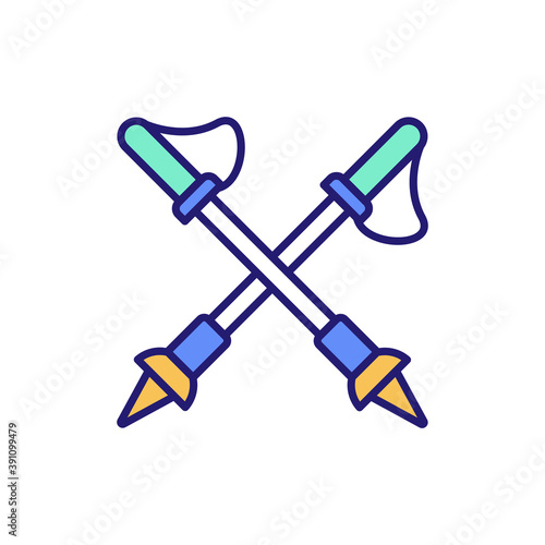 Trekking Pole Flat Icon Style illustration. EPS 10 File