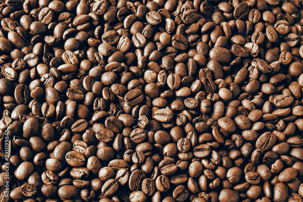 Roasted Coffee Bean Background Pattern. Aroma Caffeine Seed Above View. Cafe Wall Design Image. Coffee Grain Roast Closeup. Fresh Morning Espresso Concept Texture. Top View. Roasted Coffee Bean Background Pattern. Aroma Caffeine Seed Above View. Cafe Wall Design Image. Coffee Grain Roast Closeup. Fresh Morning Espresso Concept Texture. Top View.