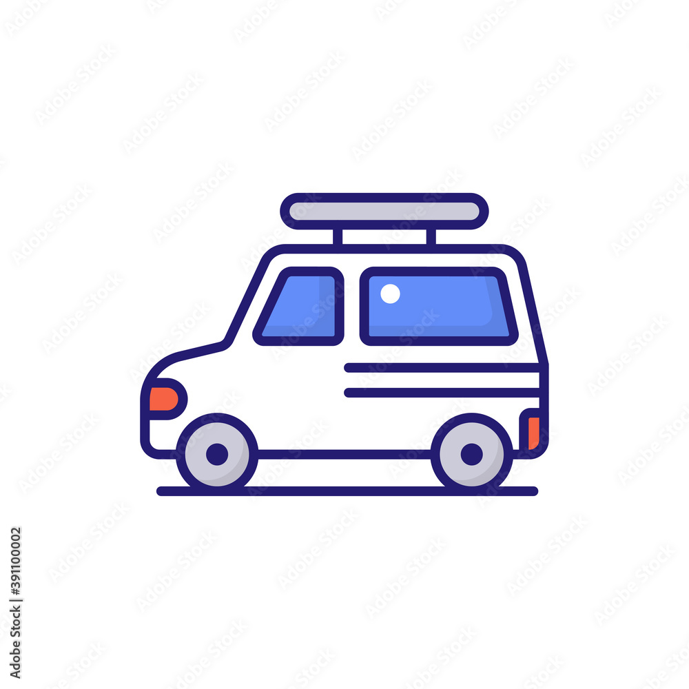 Travel Van Flat Icon Style illustration. EPS 10 File