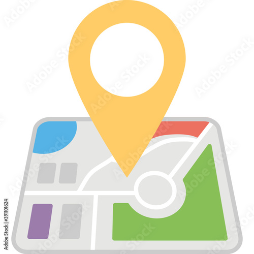 
Flat icon design of a location pointer on map
