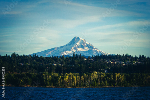 View of Mt. Hood in Oregon as seen from Underwood, Washington