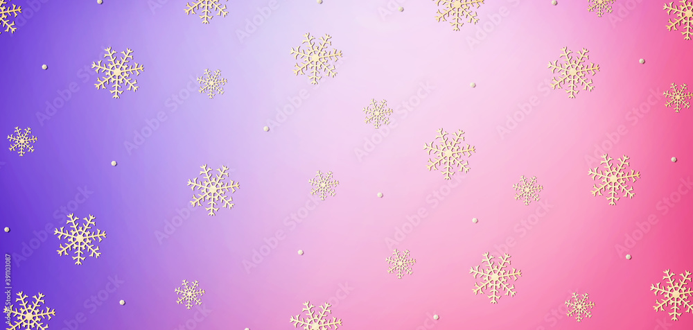 Christmas snowflake pattern - overhead view flat lay Christmas snowflake pattern - overhead view flat lay