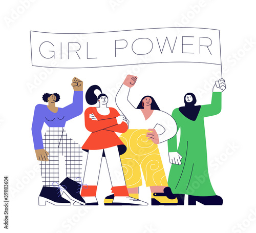 Girl power and feminism concept
