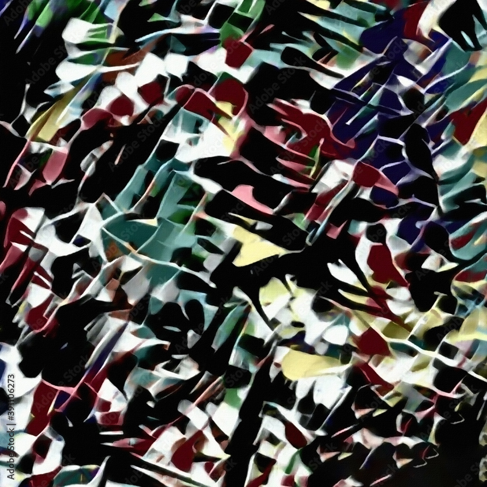 Abstract painting on canvas. Brush strokes. 3D rendering