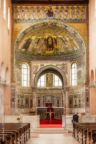 Obraz na płótnie Basílica de Santa Eufrasia, siglo VI,mosaico de Cristo en brazos de la Virgen ,C