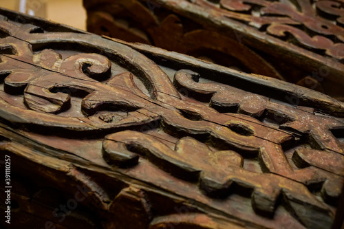 trozo de viga tallada, siglo X, museo, Mezquita-catedral de Córdoba, Andalucia, Spain
