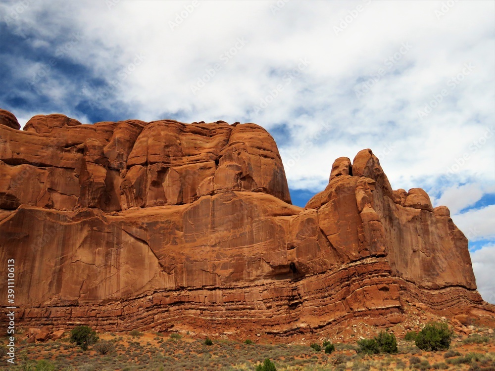 Red sandstone rock mountains in Moab, Utah, USA Red sandstone rock mountains in Moab, Utah, USA