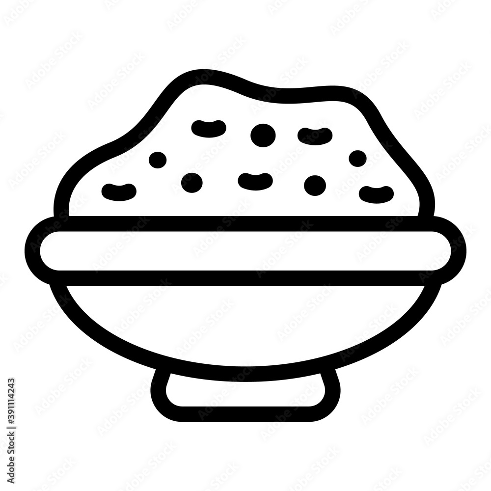 Porridge bowl icon. Outline porridge bowl vector icon for web design isolated on white background Porridge bowl icon. Outline porridge bowl vector icon for web design isolated on white background