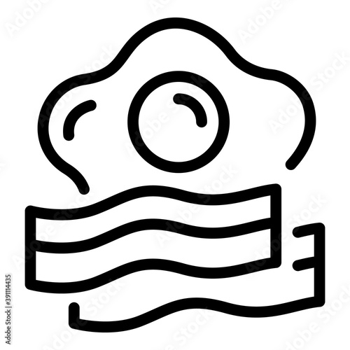 Egg bacon icon. Outline egg bacon vector icon for web design isolated on white background
