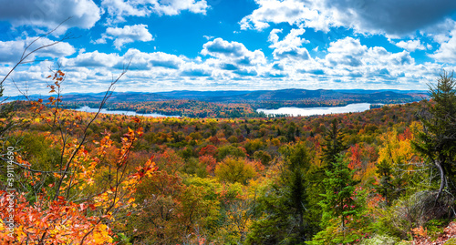 Fourth and third lake in the Adirondack from bald mountain fire tower