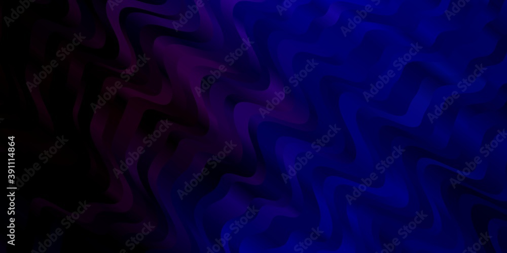 Obraz premium Dark Pink, Blue vector background with bent lines.
