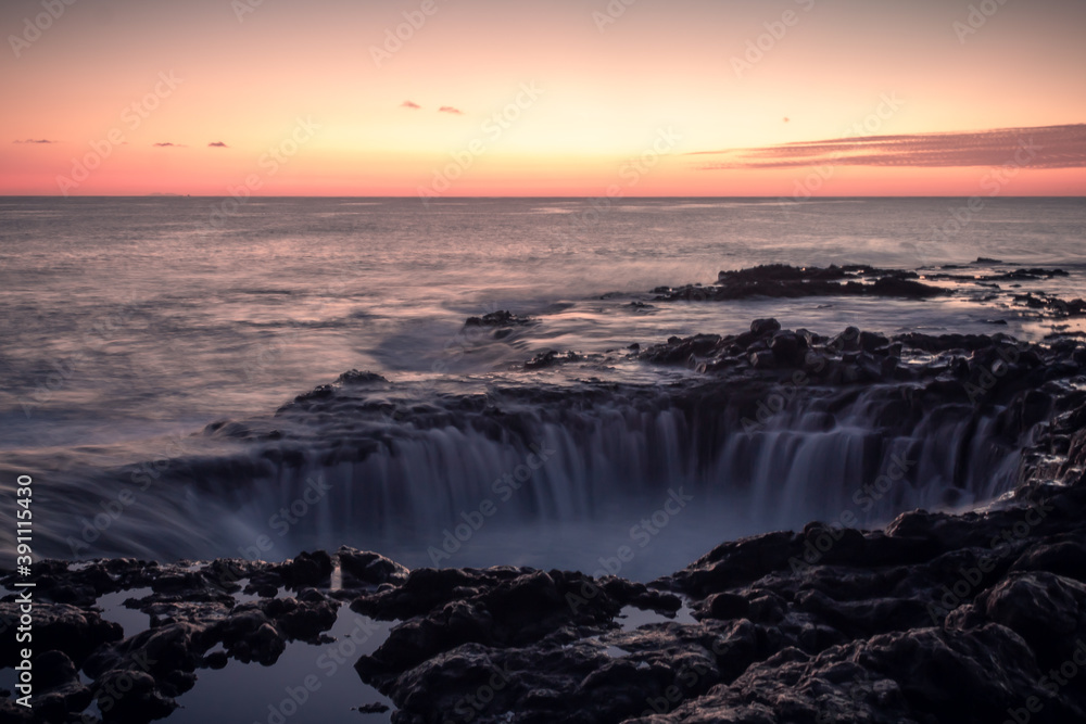 Volcanic blowhole in the coast of Gran Canaria island Volcanic blowhole in the coast of Gran Canaria island