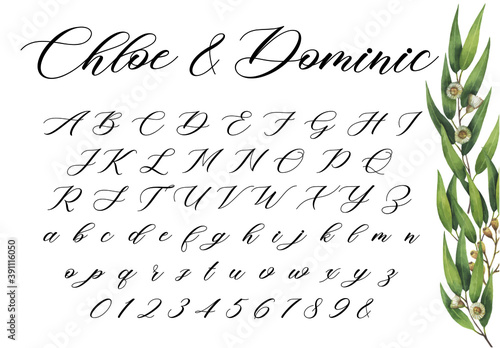 Brush Cursive Script Alphabet Font