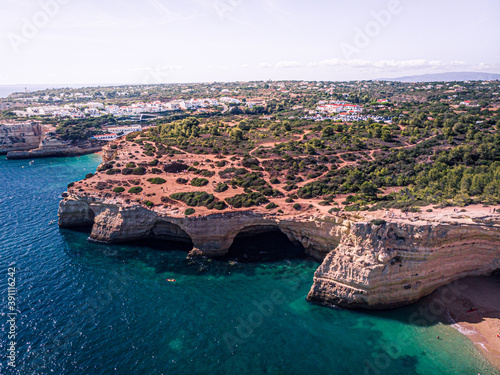 Seven Hanging Valleys cliffs aerial view Ocean rocky coast