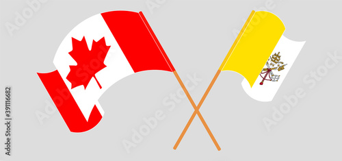 Crossed flags of Canada and Vatican