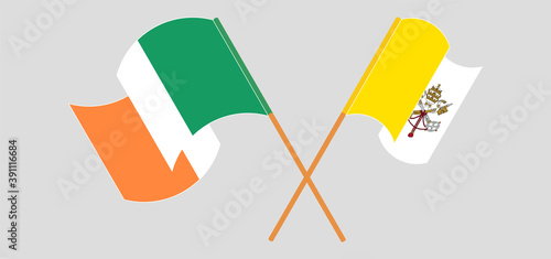 Crossed flags of Ireland and Vatican