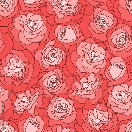 Vector seamless pattern with roses. Beautiful design for wrapping paper  textile  wallpaper  stationery