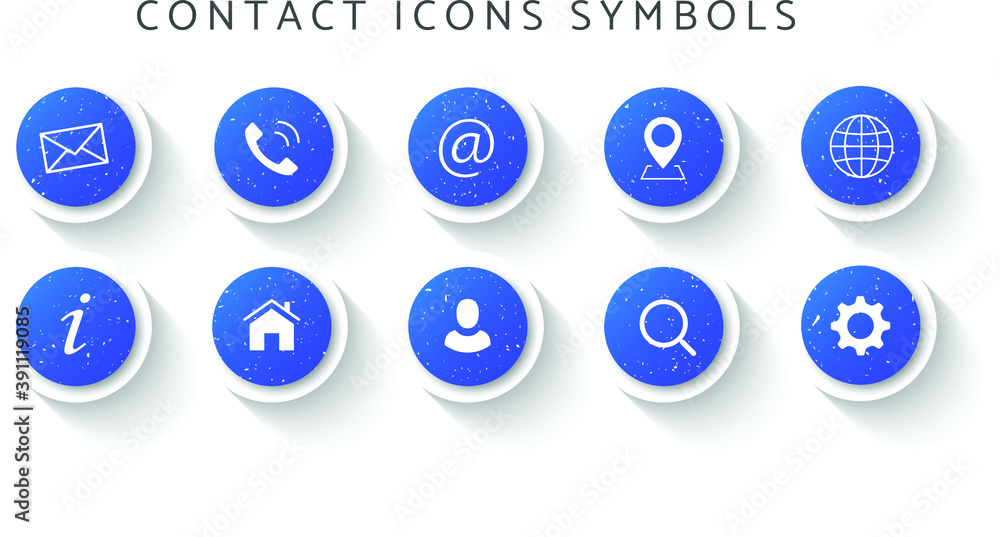 Grunge Blue Contact Icons Grunge Blue Contact Icons