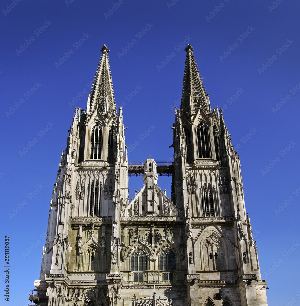 Church of  St. Peter - Regensburg Cathedral in Regensburg. Bavaria. Germany