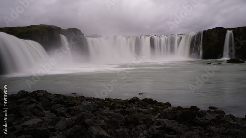 Northern Icelandic Waterfall shaped in a big semi circle