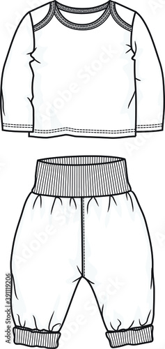 babies and toddlers vector fashion flat sketch child top suit design
