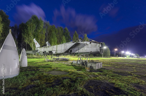 Obraz na płótnie Abandoned Russian military aircraft on the runway of an airbase