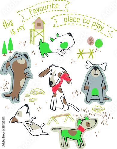 Cute puppy print design for babies.