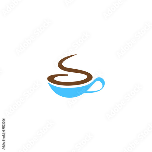 logo natural coffee dring icon vector