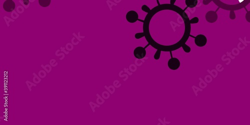 Light pink vector backdrop with virus symbols.